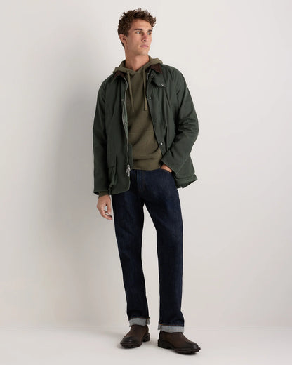 Organic Cotton Cashmere Waffle Hoodie - S / Bayberry Olive