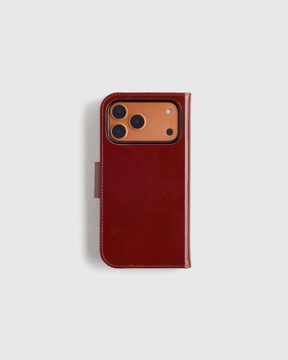 Italian Leather Phone 2-in-1 Folio Case - 17 Pro / Black