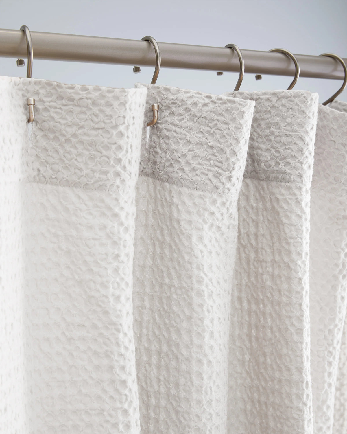 Organic Luxe Waffle Shower Curtain - One Size / White