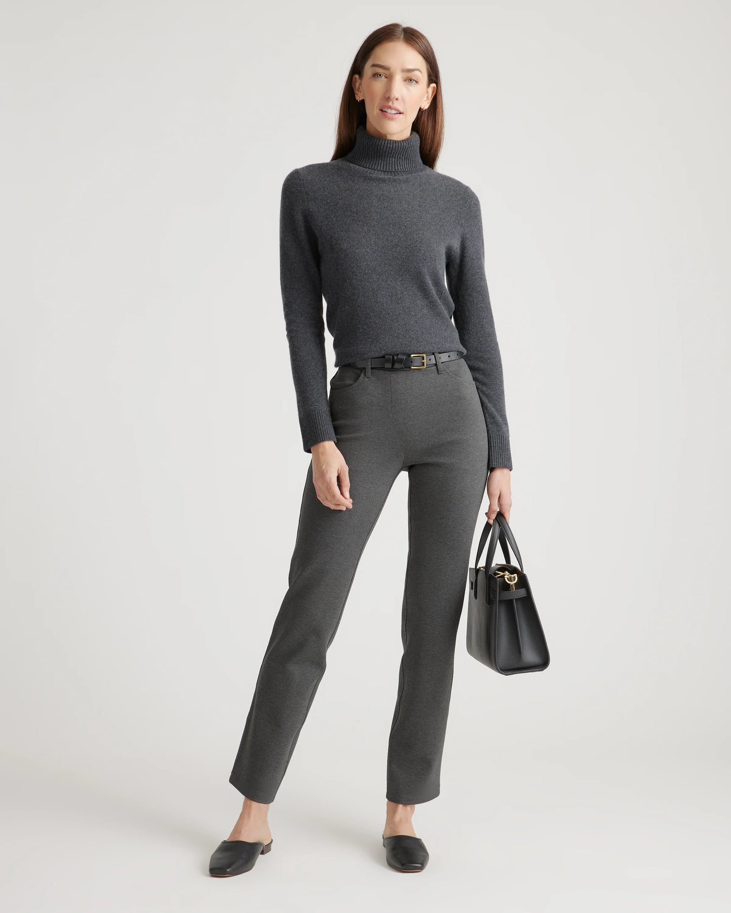 Ultra-Stretch Ponte Straight Leg 4-Pocket Pants - XS / Olive