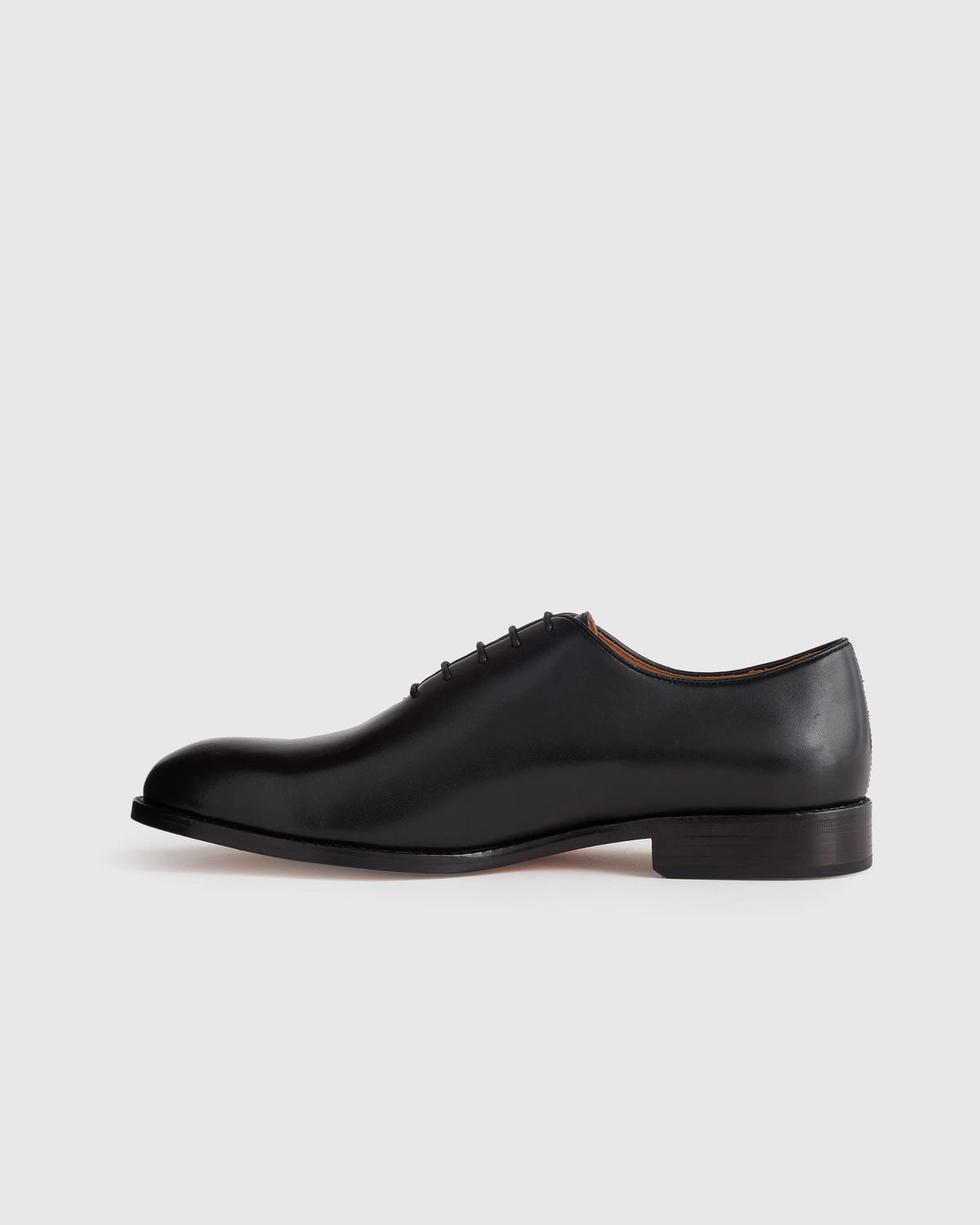 Calfskin Leather Plain Toe Oxford - 7 / Black