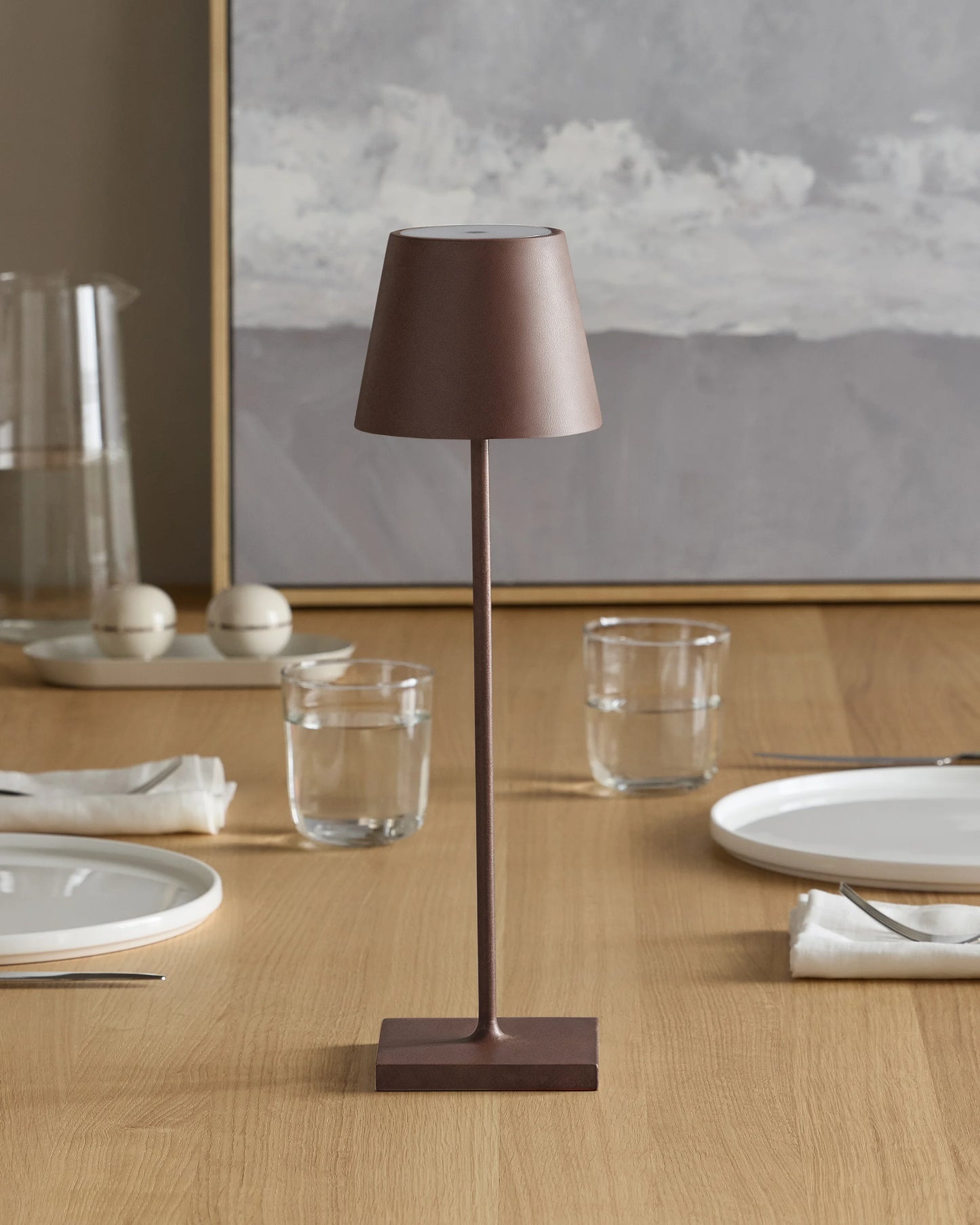Poldina Pro Rechargeable Table Lamp by Zafferano - Regular / White
