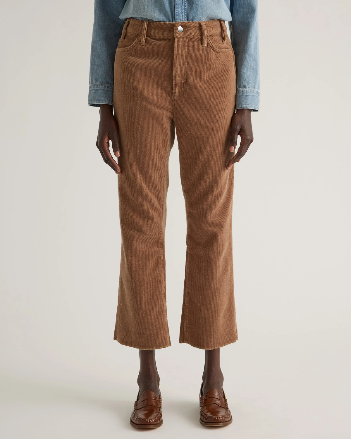 Organic Stretch Corduroy Kick Flare Pants - 0 / Warm Brown