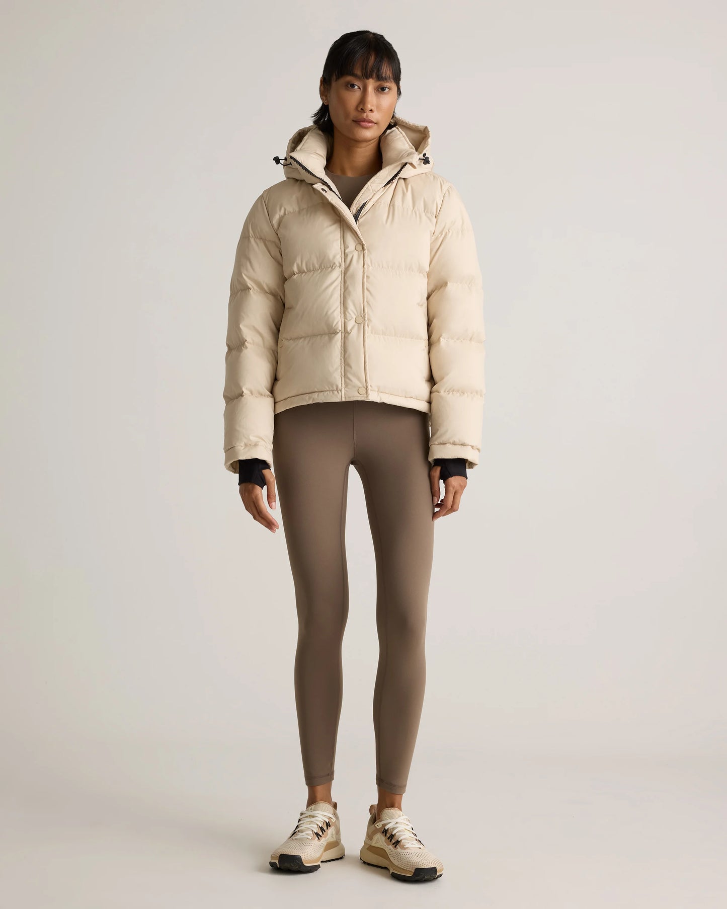 Responsible Down Cropped Puffer Jacket - XS / Shiny Black