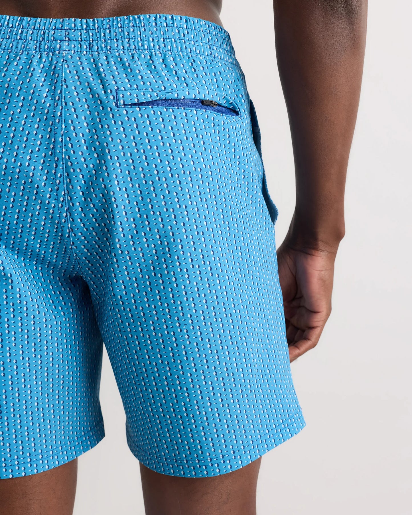 Italian Swim Trunks - 7" - XS / Navy Diamond Geo