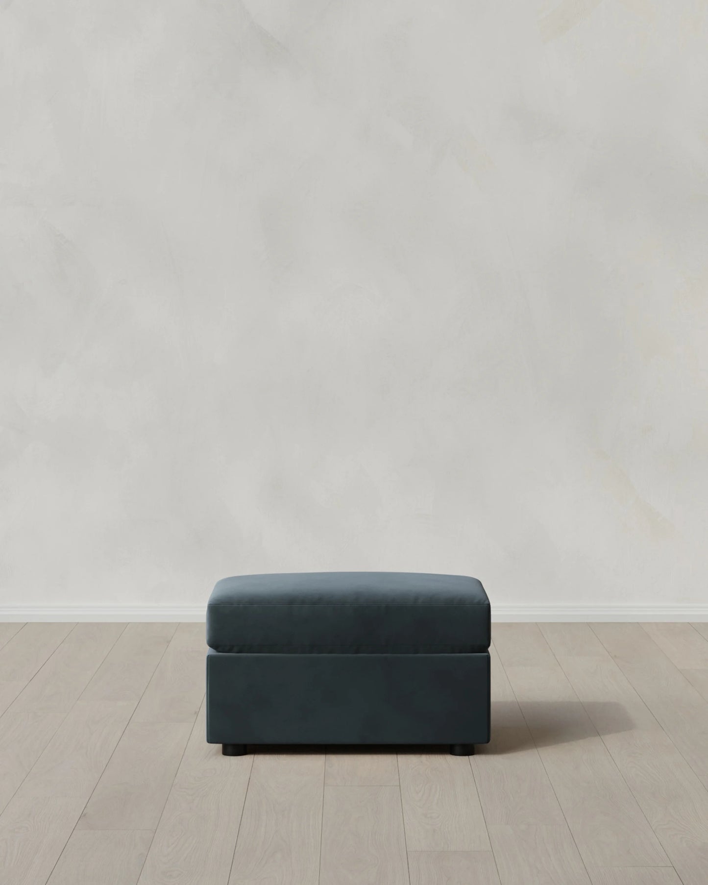 Brennan Ottoman in Performance Velvet - One Size / Taupe