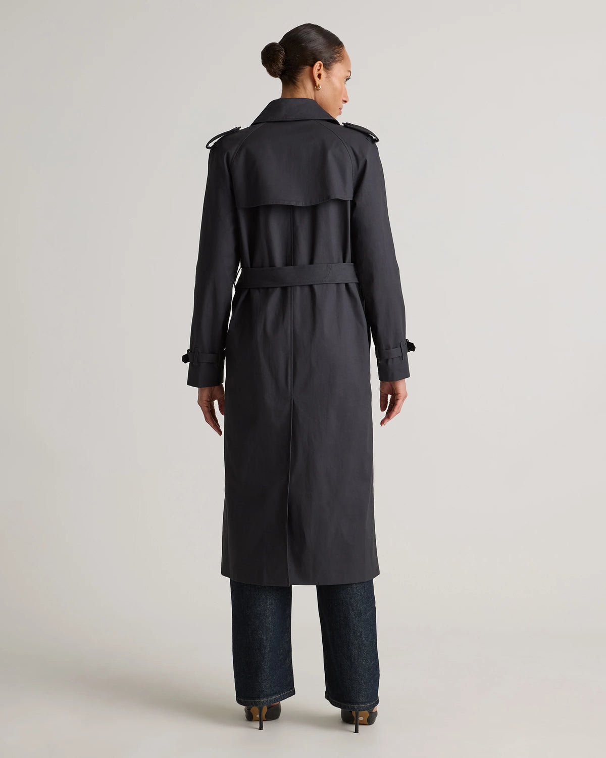 Comfort Stretch Long Trench Coat - XS / Dark Khaki