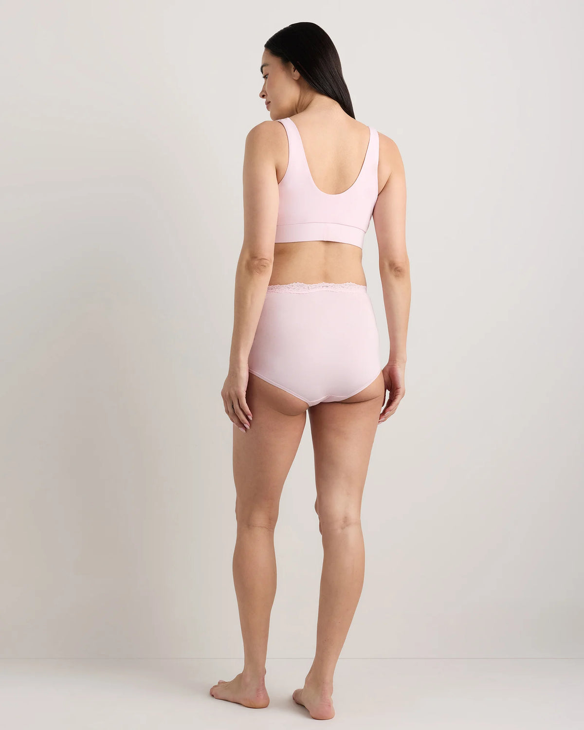 Organic Cotton Lace Trim Maternity & Postpartum Brief (6-pack) - XS / Light Pink