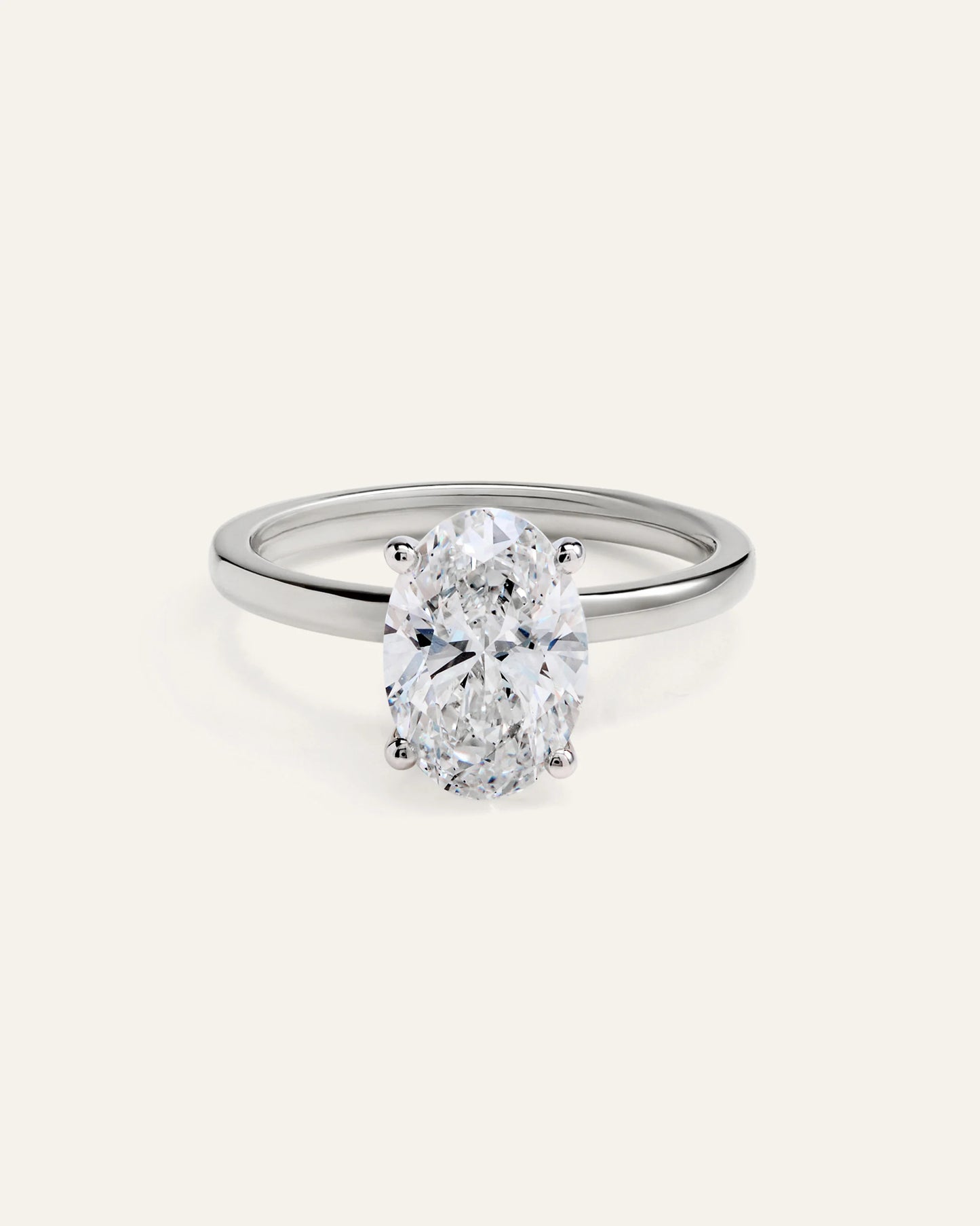 Lab Grown Diamond Oval Comfort Fit Engagement Ring - 2.5ct - 4 / Yellow Gold