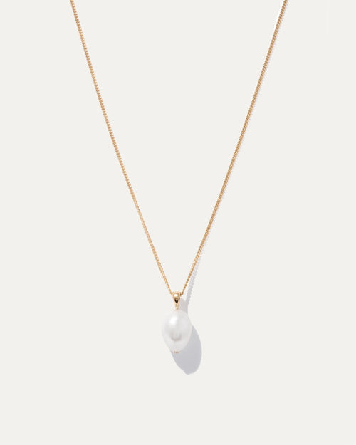 Baroque Pearl Pendant Necklace - 18" / Gold Vermeil