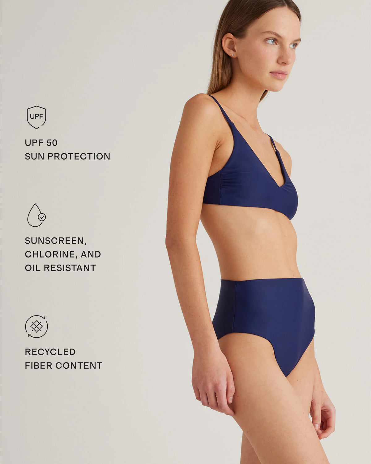 Italian V-Neck Bikini Top - XS / Black