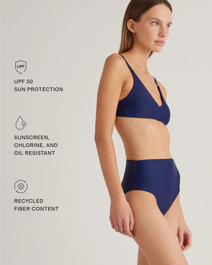 Italian V-Neck Bikini Top - XS / Black