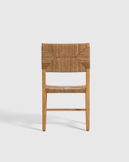Woven Dining Chair with Solid Oak Frame (Set of 2) - Set of 2 / Golden Tan