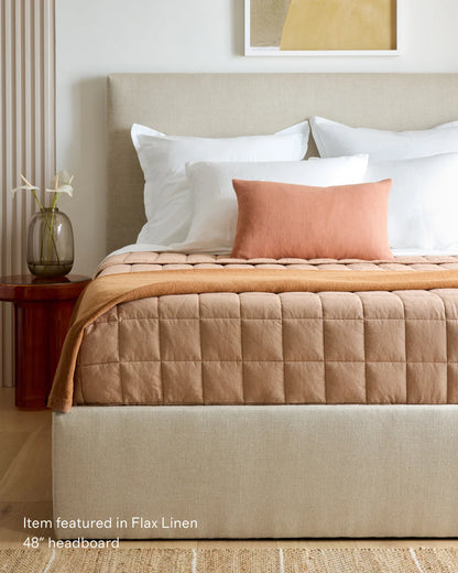Square Bed in Performance Velvet - Full / Chocolate