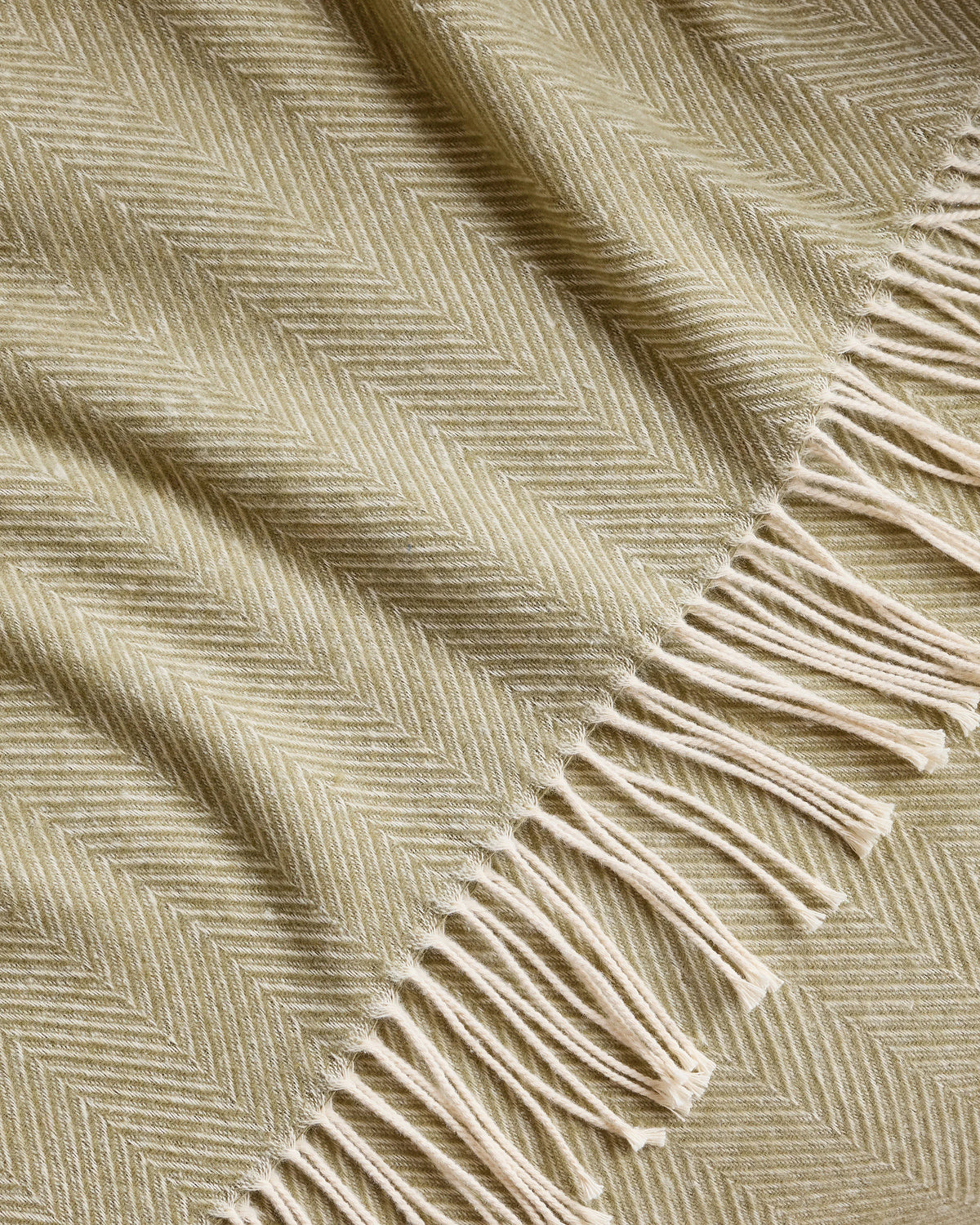 Lightweight Italian Cotton Herringbone Throw - One Size / Mushroom