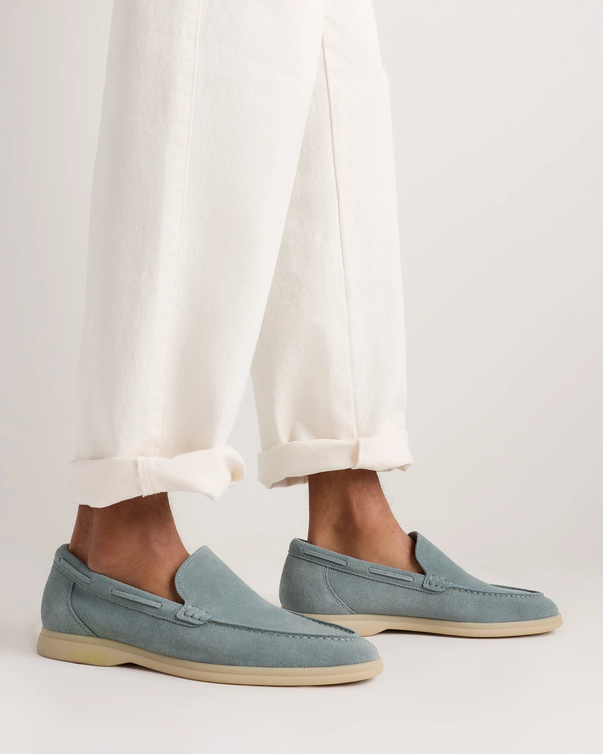 Soft Suede Mariner Loafer - 7 / Smoke