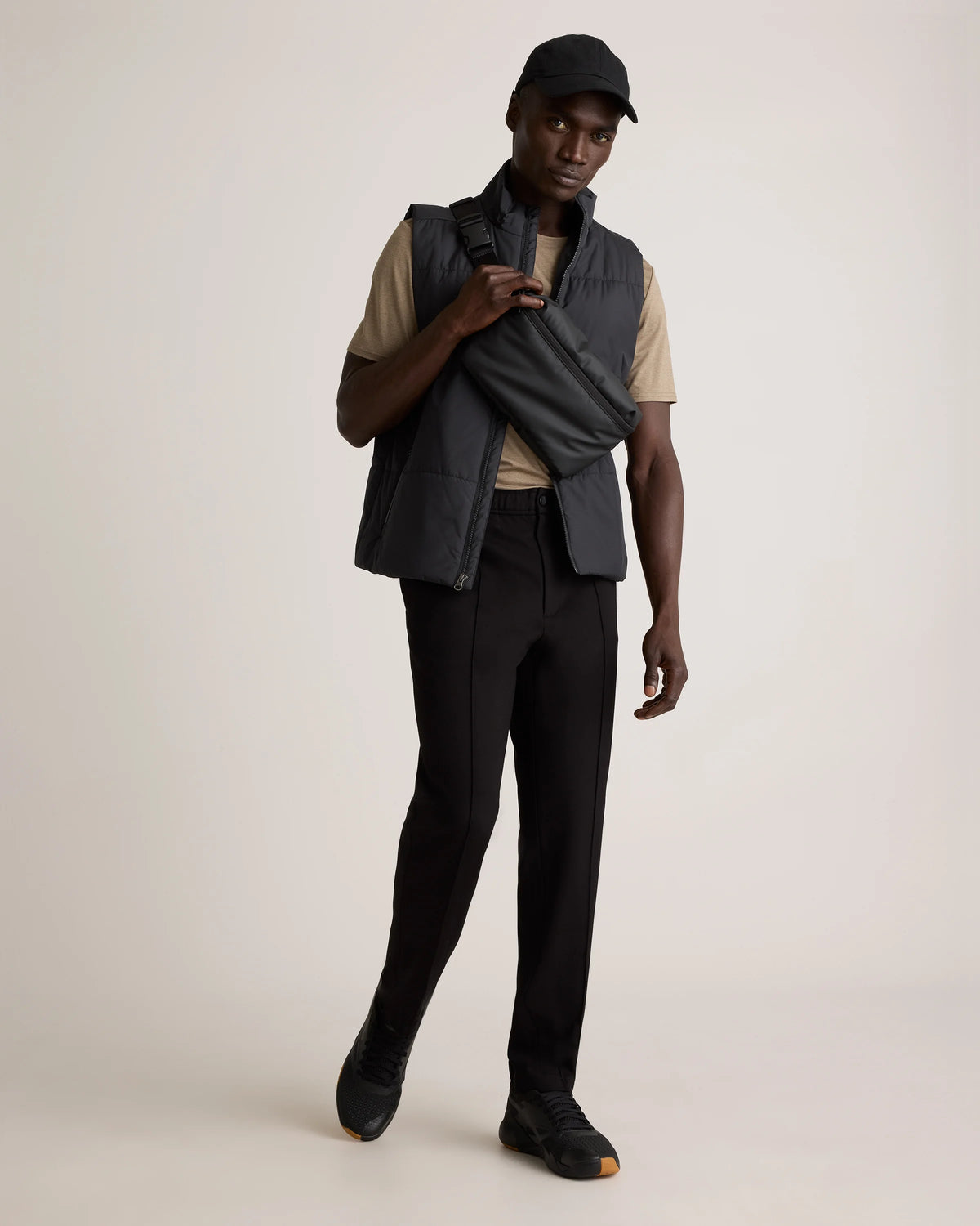 Stretch Knit Pintuck Trousers - S / Navy