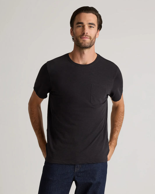 100% Organic Cotton Slub Pocket Tee - S / Bold Black