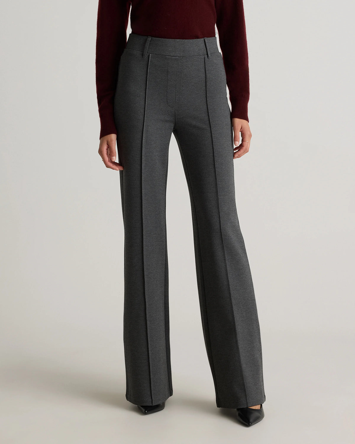 Ultra-Stretch Ponte Flare Leg Pants - XS / Espresso