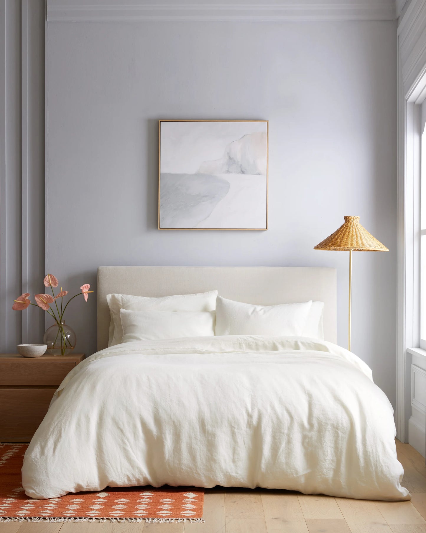 European Linen Sham Set - Standard / White