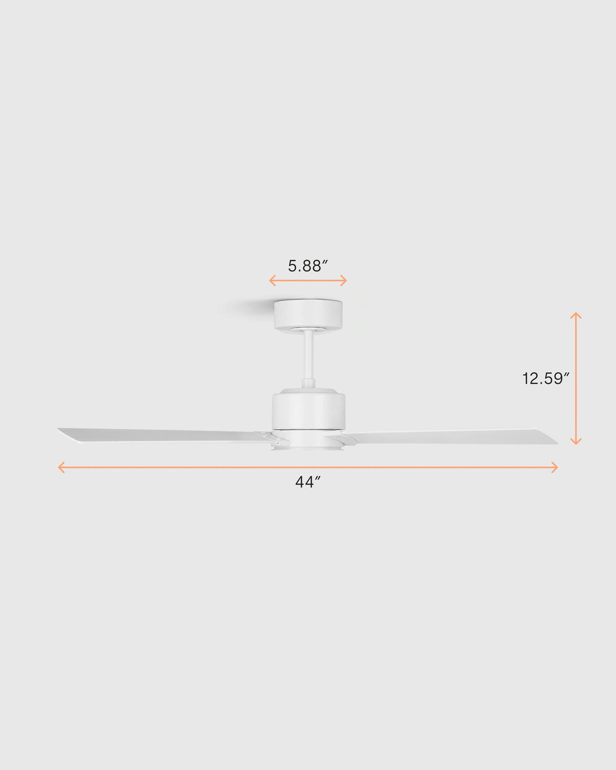 Minimalist Wood Blade Ceiling Fan - 44" / White