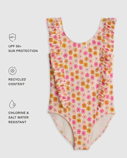 Ruffle One Piece Swimsuit - 2T / Soft Ditsy Floral