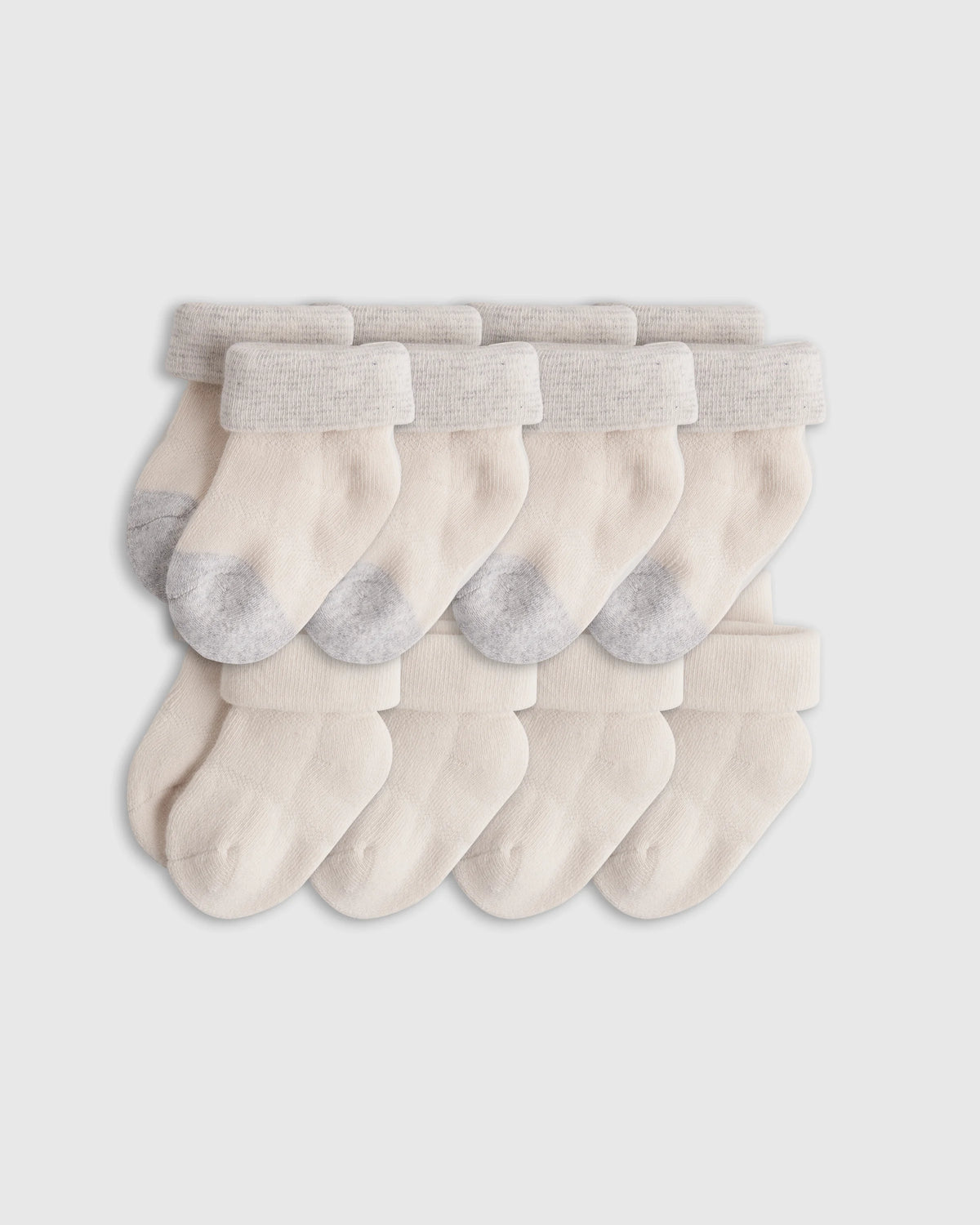 Organic Cotton Fold Over Socks 8-Pack - One Size / Blue Multi