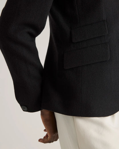 Italian Wool Stand Collar Blazer - XS / Warm Camel