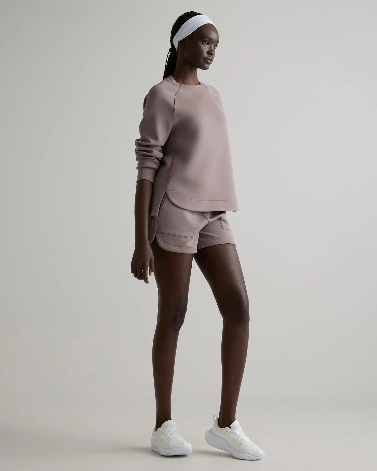 CloudComfort High-Rise Sweatshorts - XS / Pebble Beige
