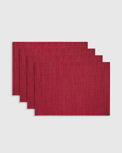 Mini Basketweave Easy-Care Rectangular Placemat, Set of 4 by Chilewich - One Size / Parchment