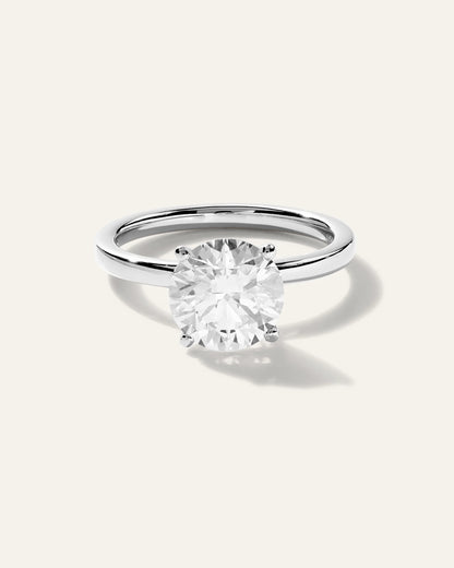 Lab Grown Diamond Round Comfort Fit Engagement Ring - 2.5ct - 4 / Yellow Gold