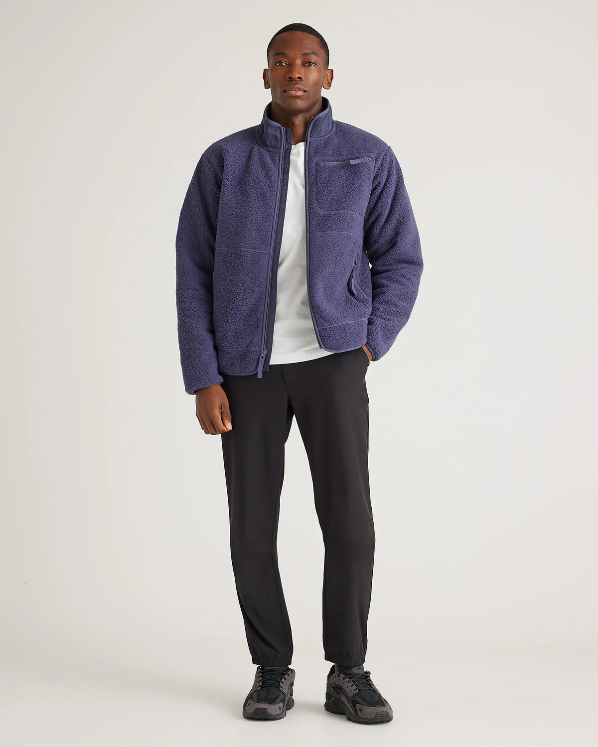 Sherpa Full Zip Jacket - S / Navy