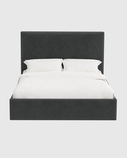 Square Bed in Performance Velvet - Full / Butterscotch