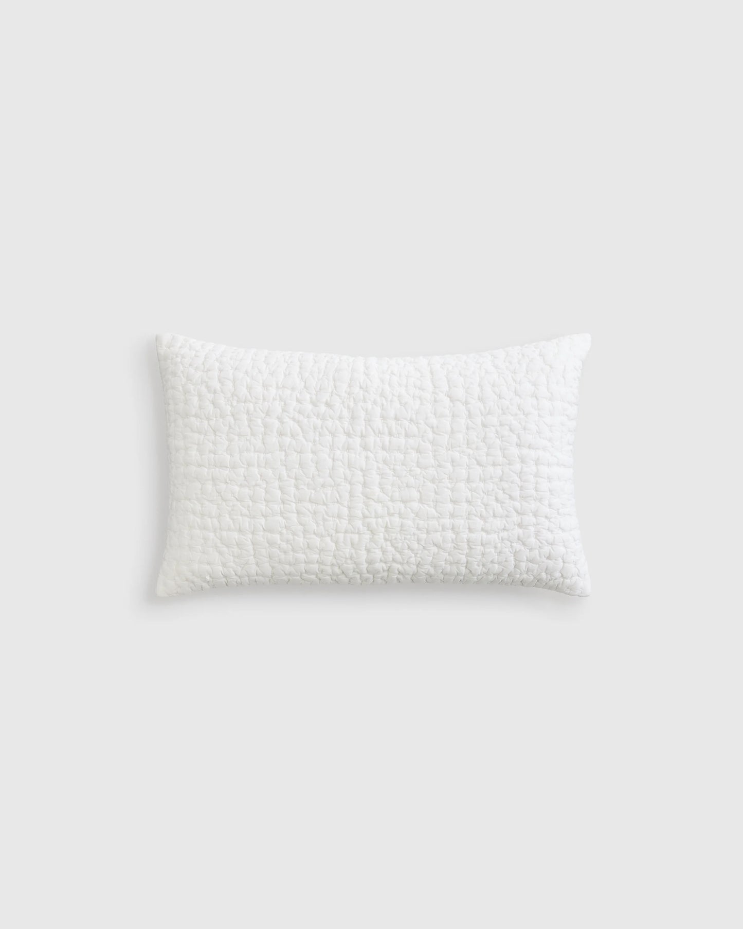 Organic Cotton Hand Stitched Pillow Cover - 12x20 / White