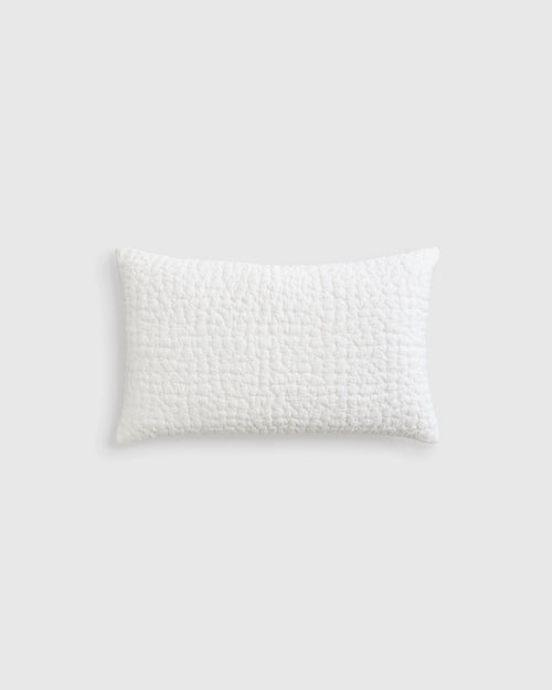 Organic Cotton Hand Stitched Pillow Cover - 12x20 / White