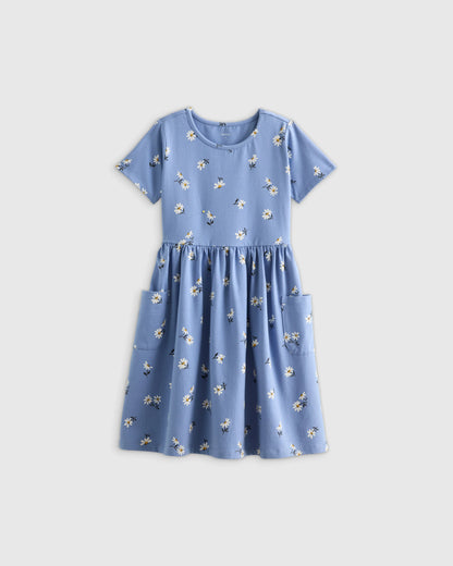 Organic Cotton Fit and Flare Pocket Dress - 2T / Critter Floral