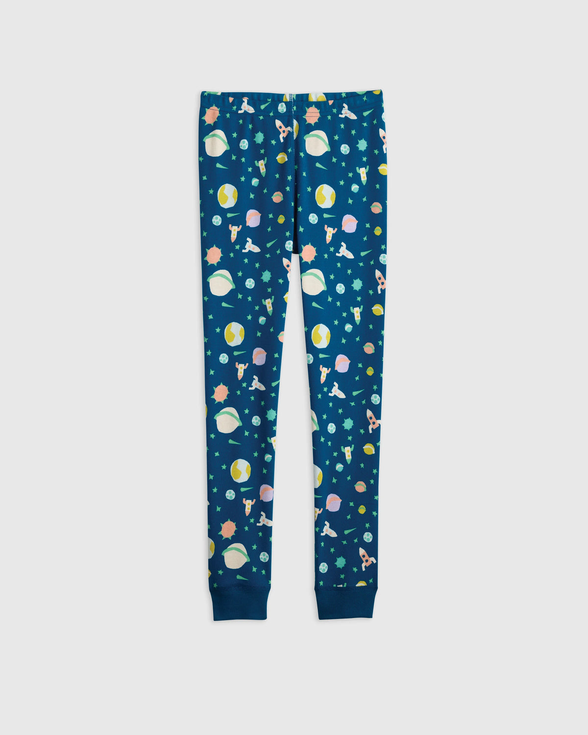100% Organic Cotton Long Sleeve and Pant Pajama Set - 6 / Navy Stripe