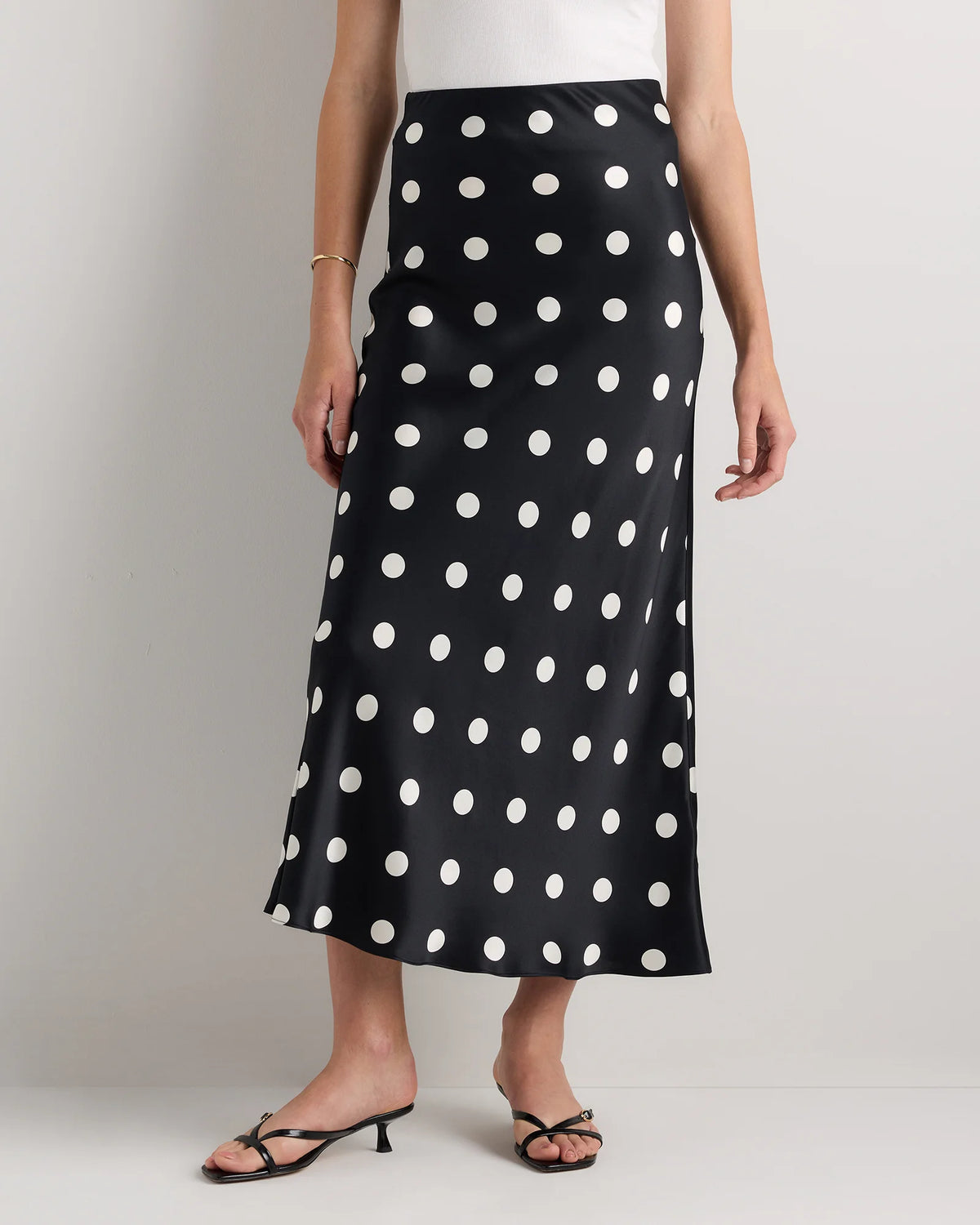 100% Washable Silk Maxi Skirt - XS / Champagne