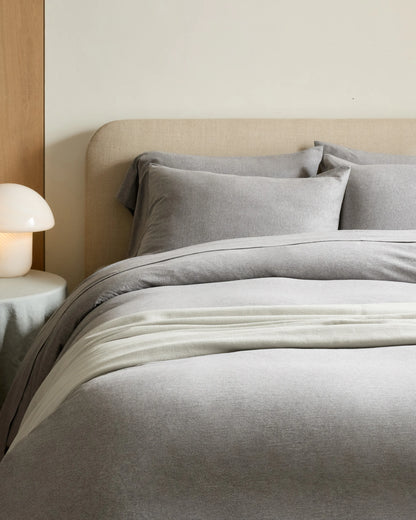 Organic Jersey Sham Set - Standard / Heather Grey