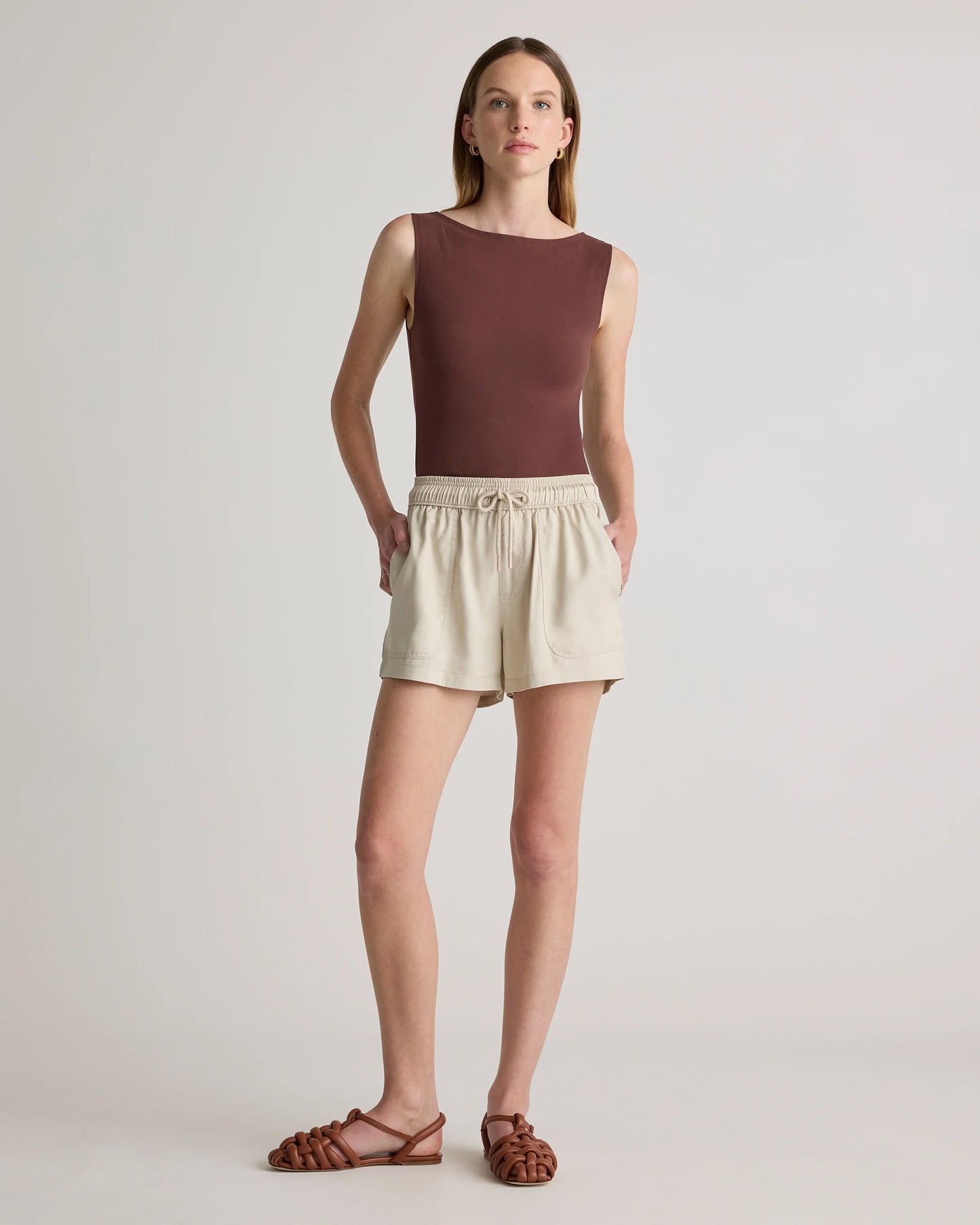 Vintage Wash Tencel Utility Shorts - XS / Moonstone Blue