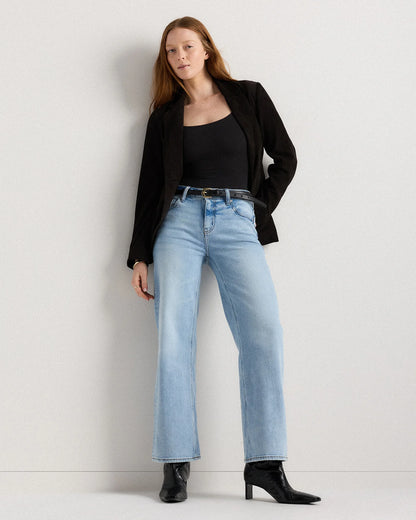 Luna Stretch Relaxed Straight Jeans - 24 / Cool Blue