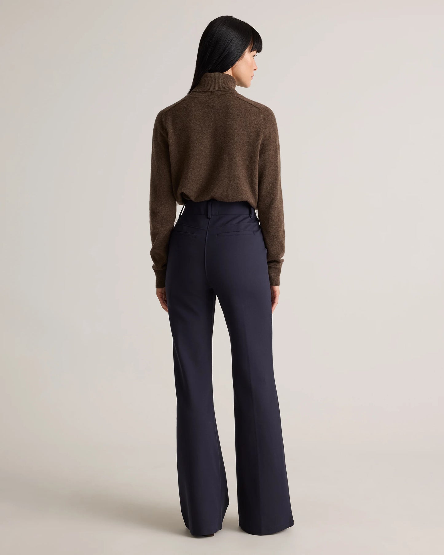 Ultra-Stretch Ponte Flare Leg Pants - XS / Espresso