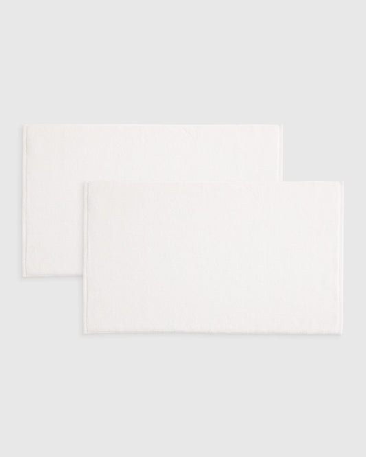 Turkish Cotton Bath Mat Bundle - One Size / White