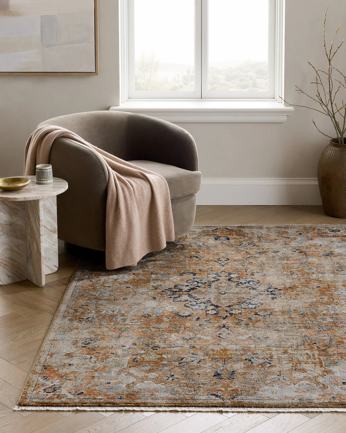 Sari Performance Rug - 5'3" x 7'10" / Spice/Gold