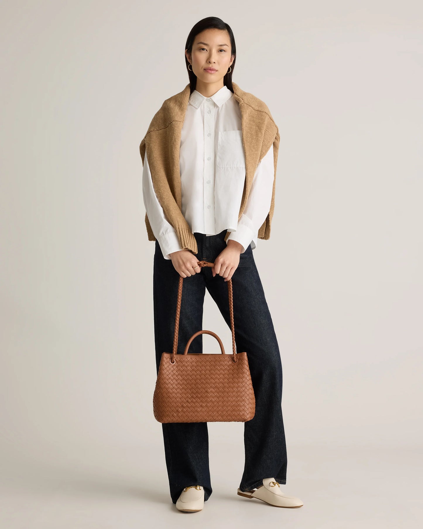 Romy Handwoven Satchel - One Size / Cognac