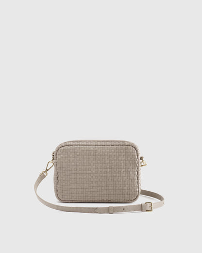 Italian Leather Handwoven Crossbody - One Size / Cognac
