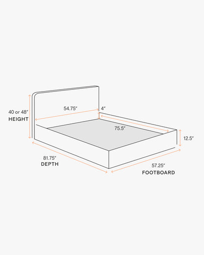 100% Linen Curved Bed - Full / Canvas