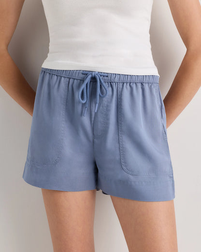 Vintage Wash Tencel Utility Shorts - XS / Moonstone Blue