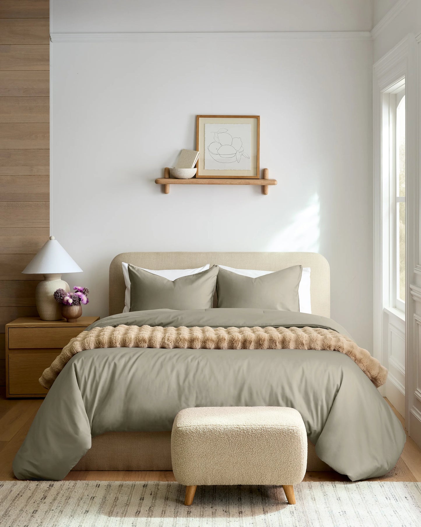 Organic Cotton Sateen Comforter Set - Twin / White