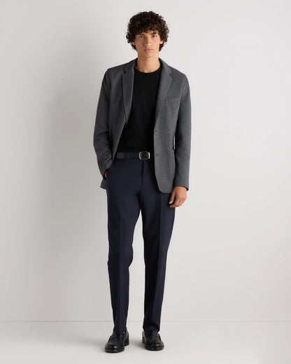 Cotton Pique Knit Blazer - XS / Heather Charcoal